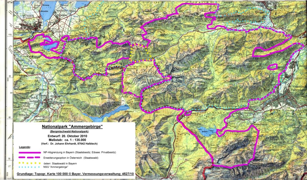 Die Grenzen des Nationalparks Ammergebirge - 2010-10-20