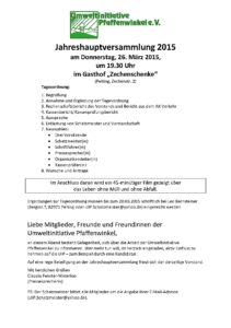 Jahreshauptversammlung 2015