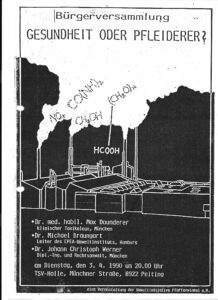 Bürgerversammlung mit Dr. Braungart am 3.4.1990 in Peiting: Gesundheit oder Pfleiderer